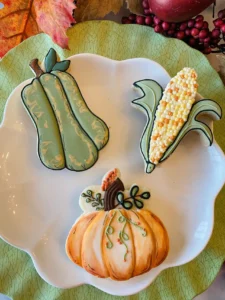 Pumpkin, squash, and corn cookies
