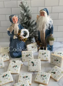 Christmas scene with cookies and figurines