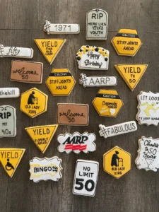 Novelty cookies for 50th birthday
